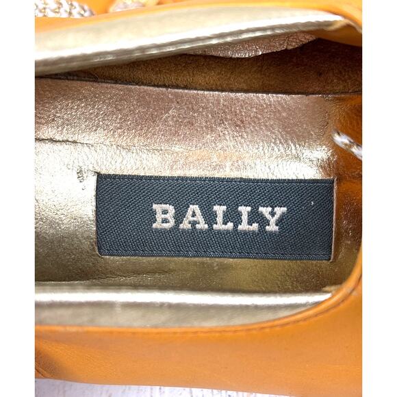 Vintage 1980s Bally Womens 9.5 Mustard Yellow Gold Leather Lace Up Sneakers - Picture 7 of 8